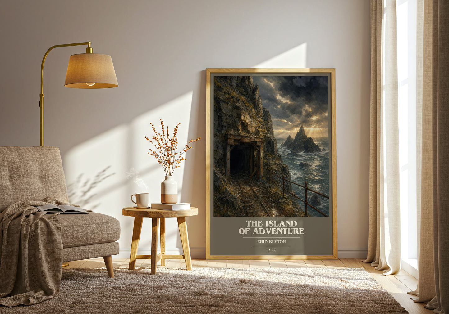 The Island Of Adventure book cover print on bookshelf – Enid Blyton fan gift