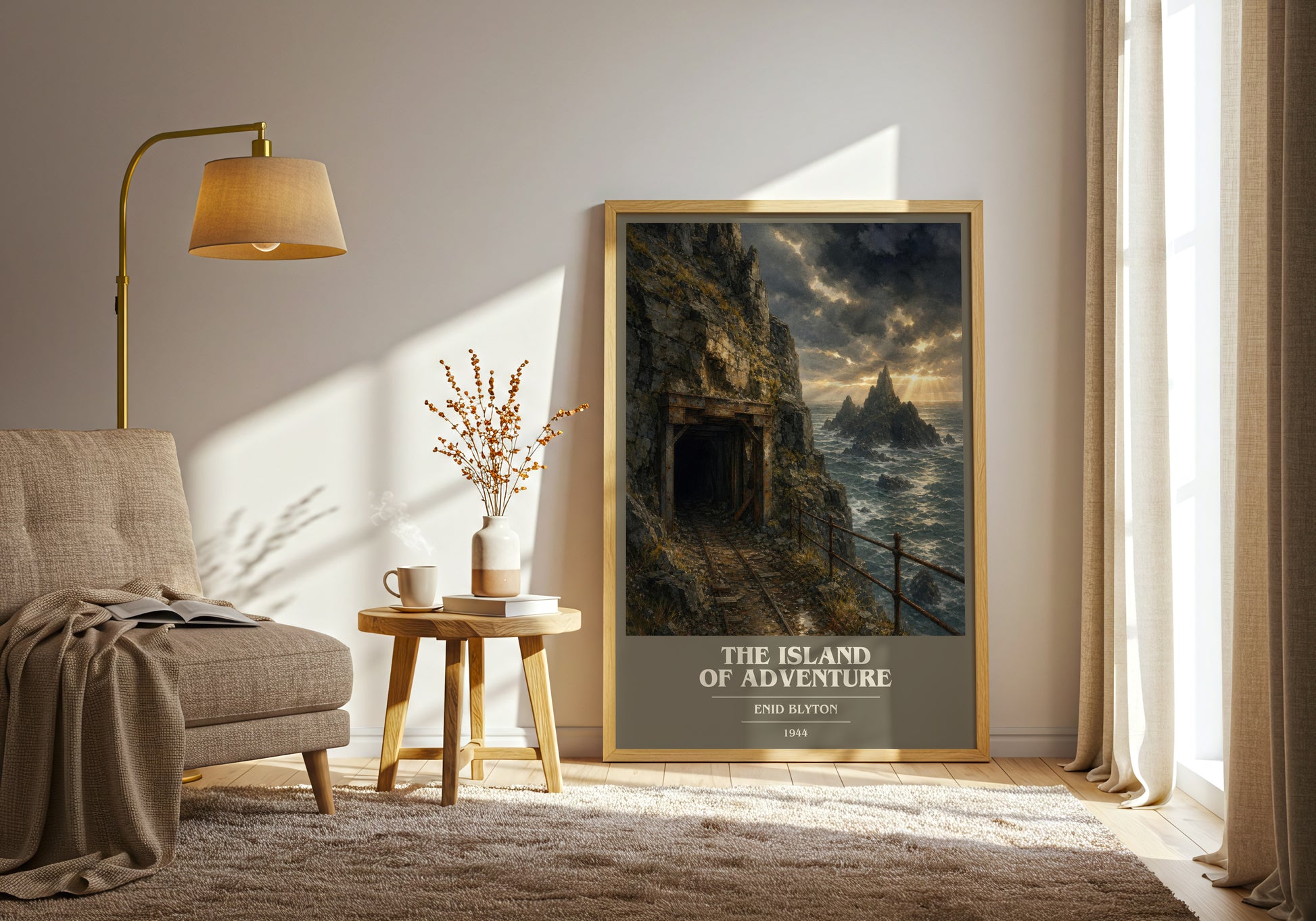 The Island Of Adventure book cover print on bookshelf – Enid Blyton fan gift