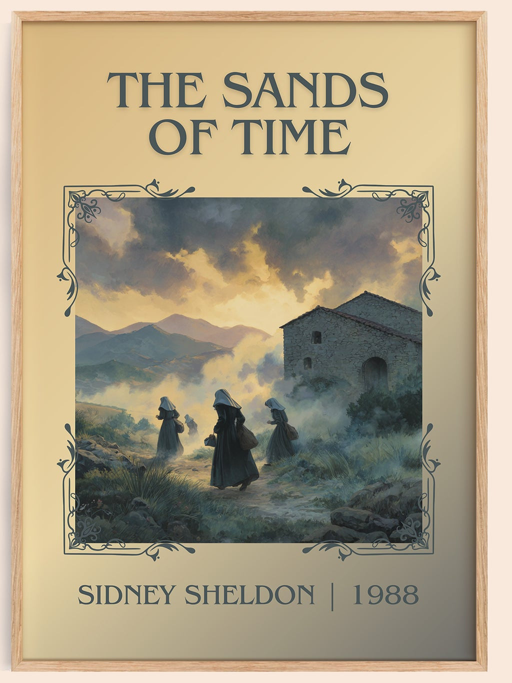 The Sands of Time classic book art book poster by Sidney Sheldon – framed literary art print