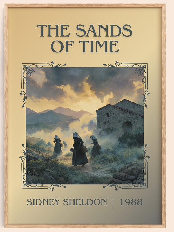 The Sands of Time classic book art book poster by Sidney Sheldon – framed literary art print