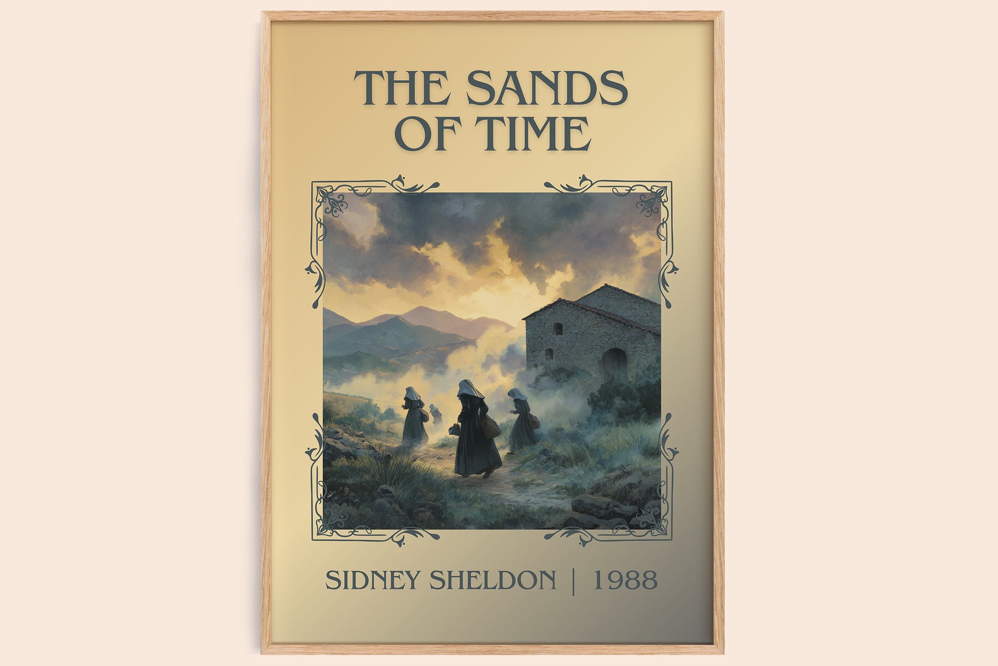 The Sands of Time classic book art book poster by Sidney Sheldon – framed literary art print