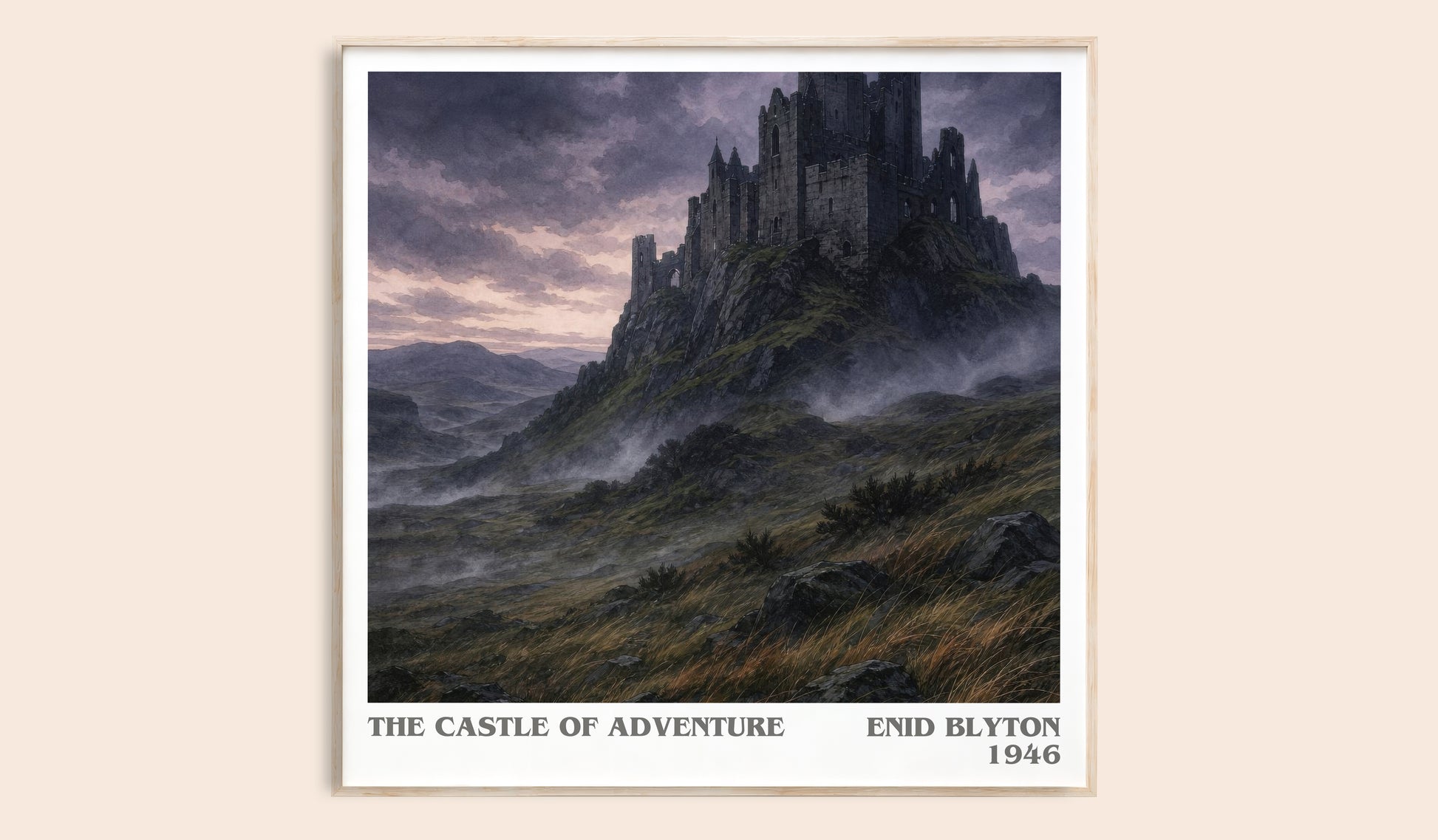 The Castle Of Adventure literary book poster by Enid Blyton – framed literary art print
