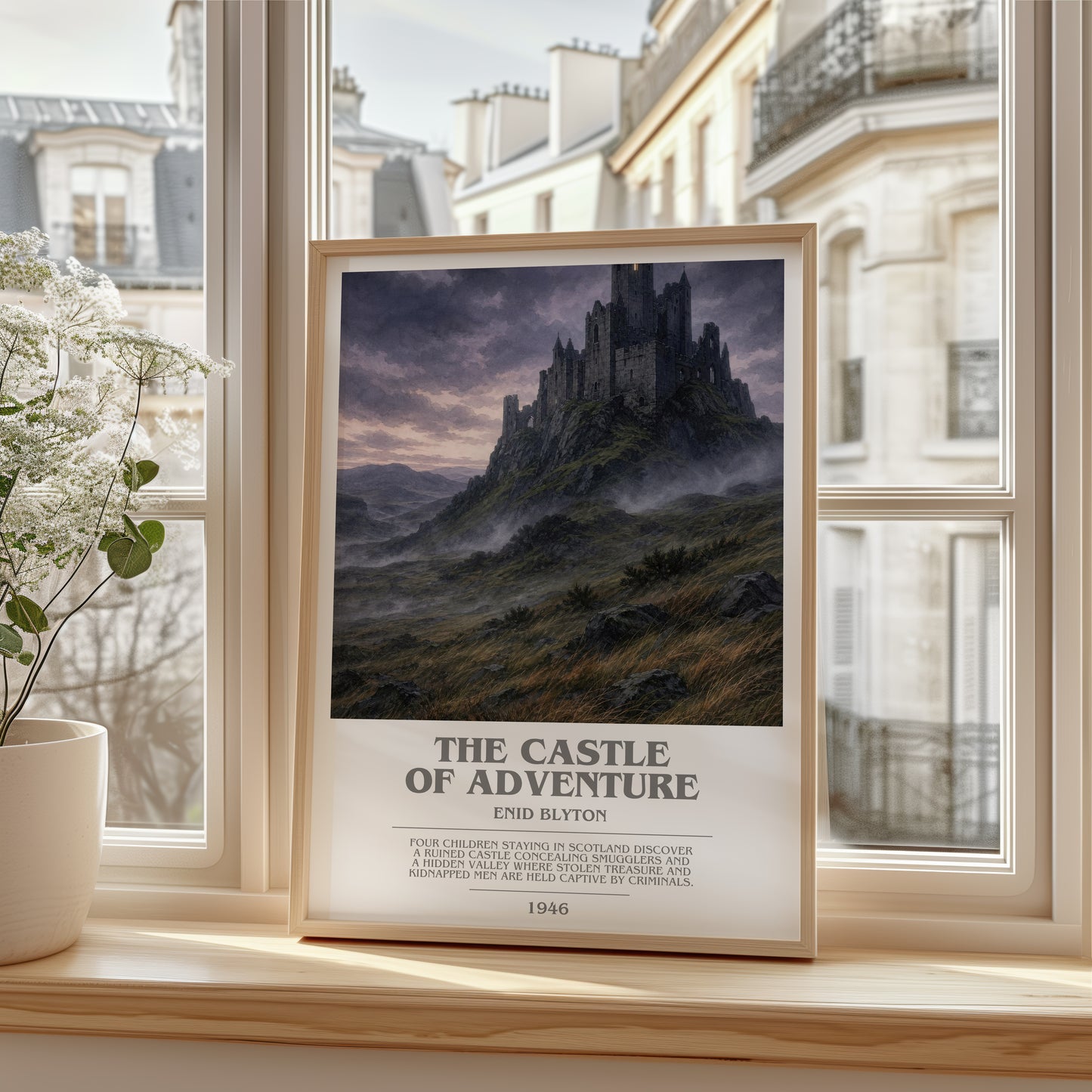 The Castle Of Adventure bookish poster colour and style options – Enid Blyton book art