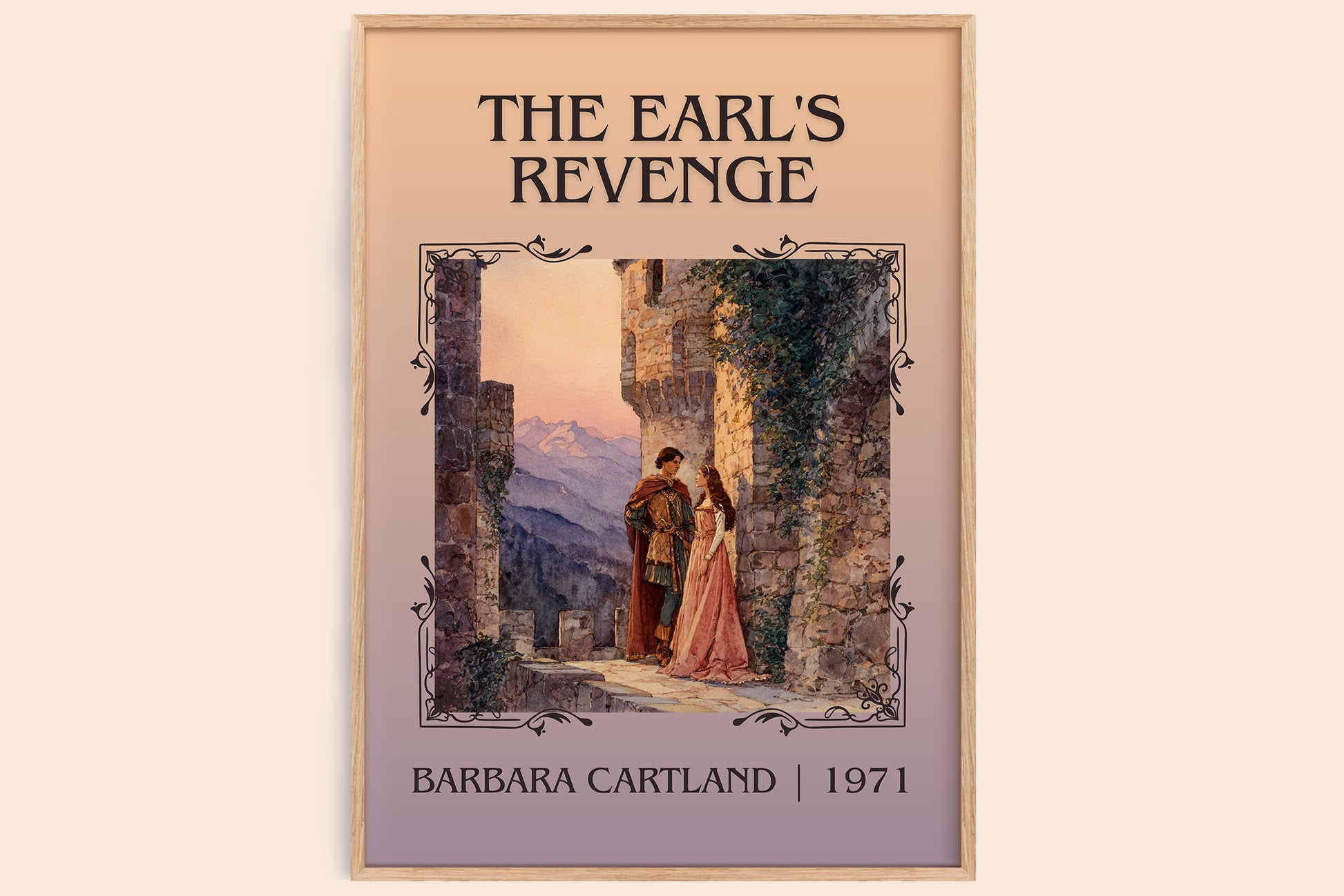 The Earl's Revenge classic book art book poster by Barbara Cartland – framed literary art print