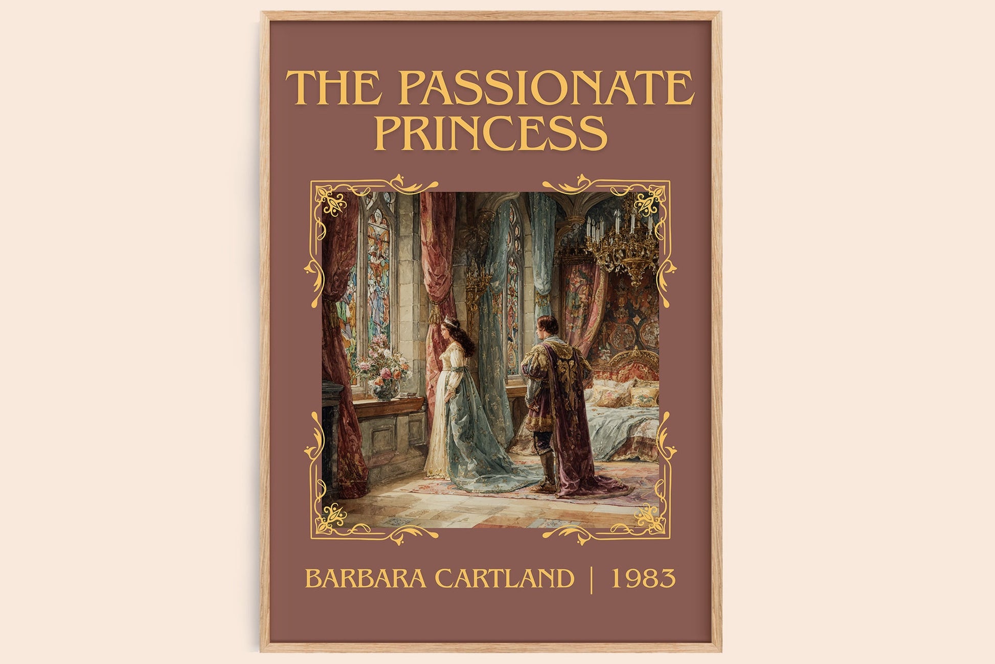 The Passionate Princess classic book art book poster by Barbara Cartland – framed literary art print