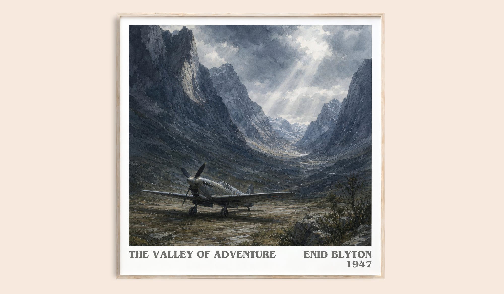 The Valley Of Adventure literary book poster by Enid Blyton – framed literary art print
