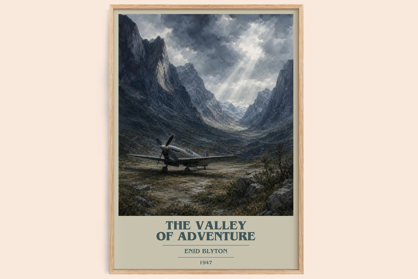 The Valley Of Adventure book cover book poster by Enid Blyton – framed literary art print