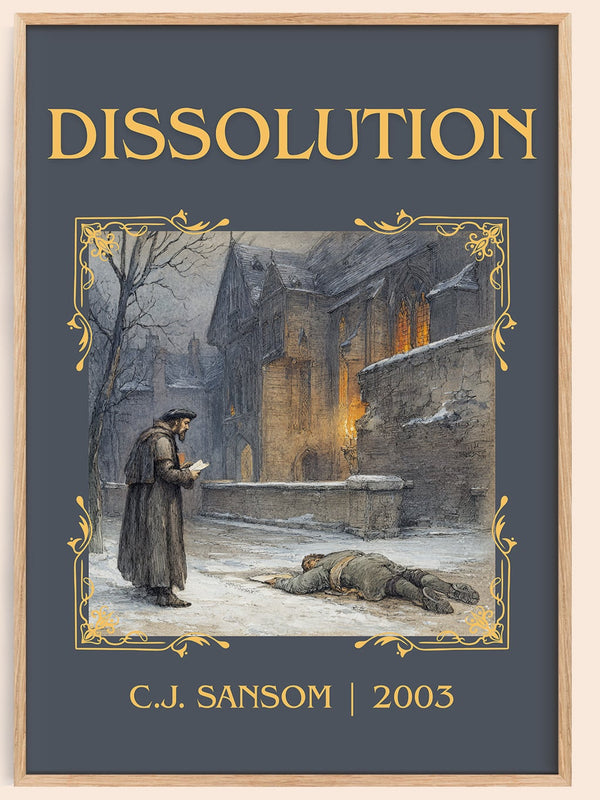 Dissolution classic book art book poster by C.J. Sansom – framed literary art print