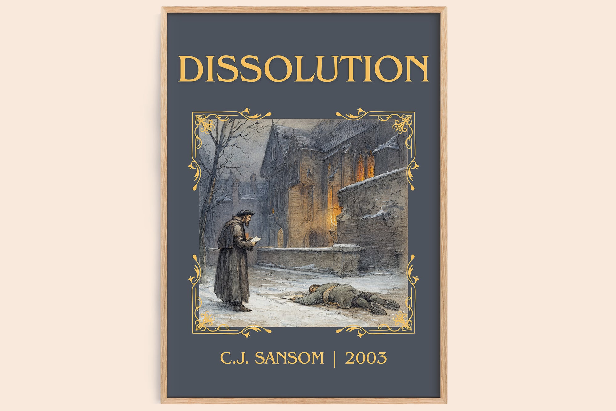 Dissolution classic book art book poster by C.J. Sansom – framed literary art print