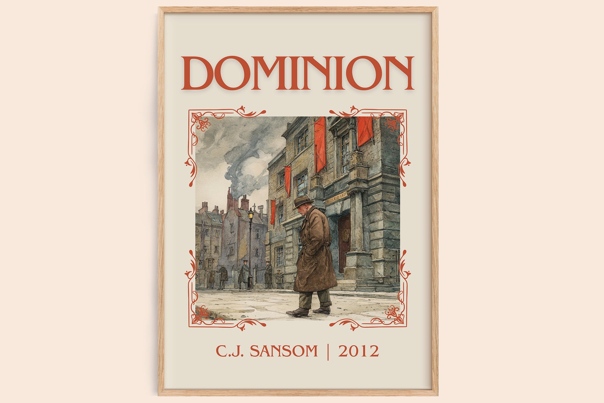 Dominion classic book art book poster by C. J. Sansom – framed literary art print