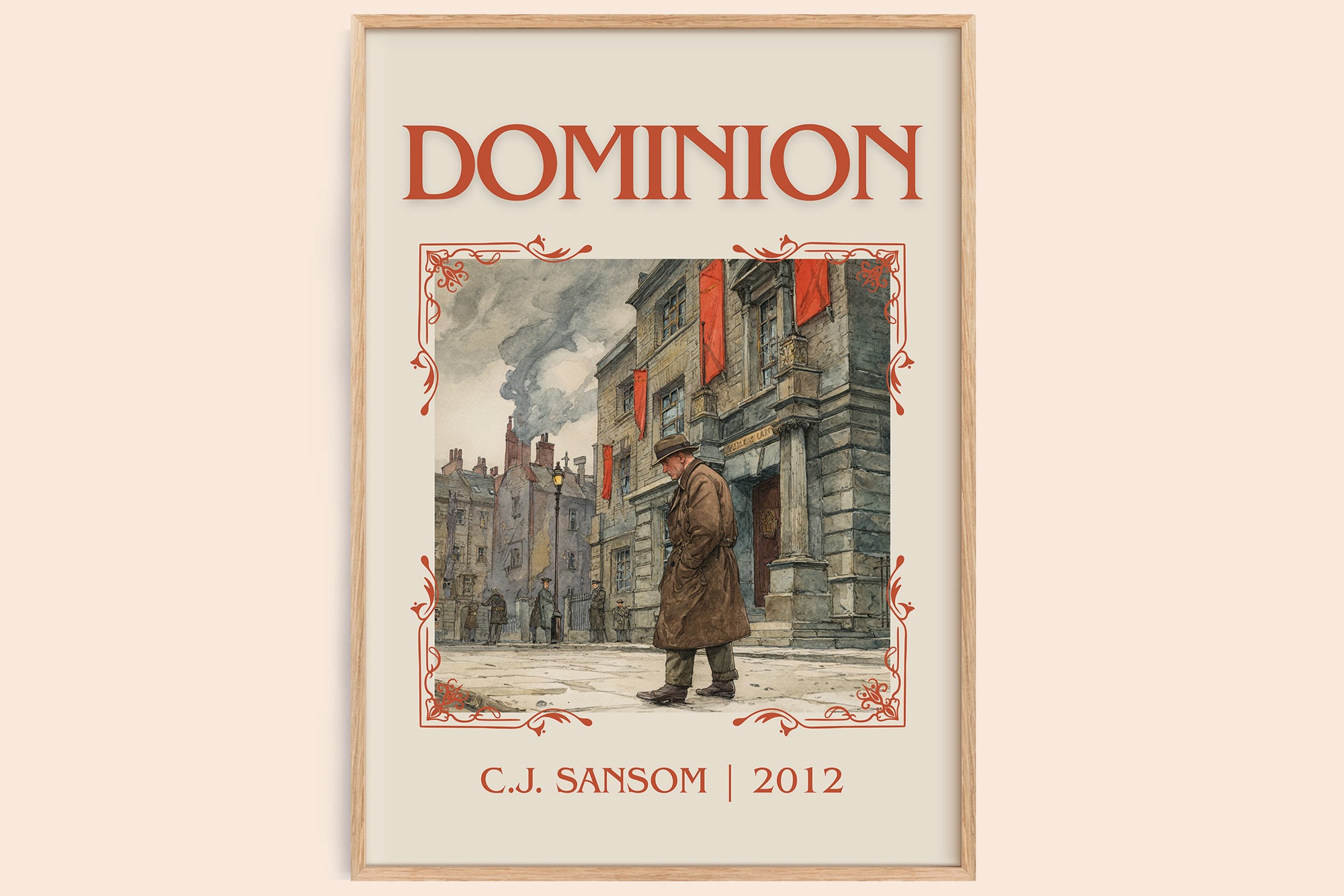 Dominion classic book art book poster by C. J. Sansom – framed literary art print