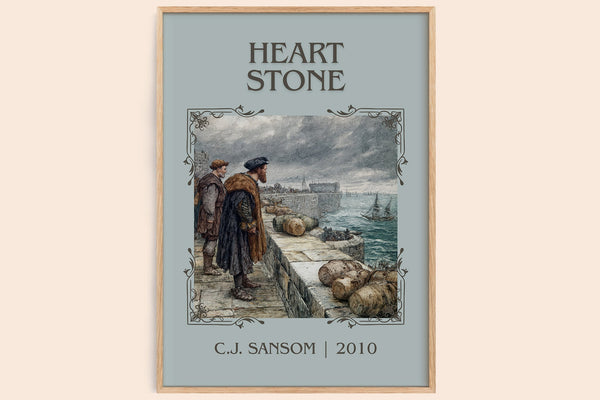Heartstone classic book art book poster by C.J. Sansom – framed literary art print