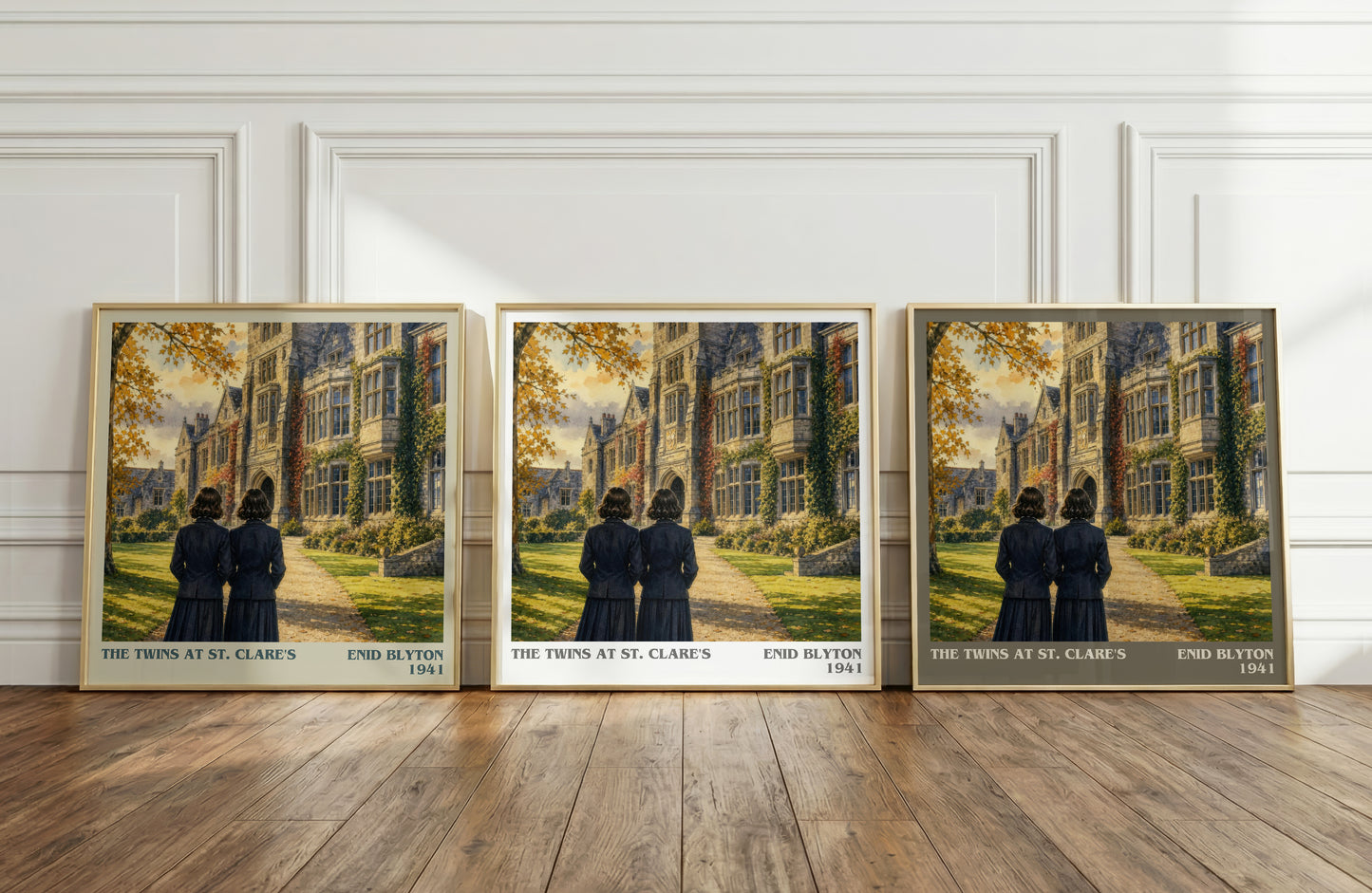 The Twins At St. Clare'S literary art print colour and style options – Enid Blyton book art