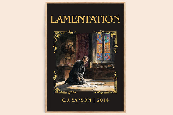 Lamentation classic book art book poster by C.J. Sansom – framed literary art print