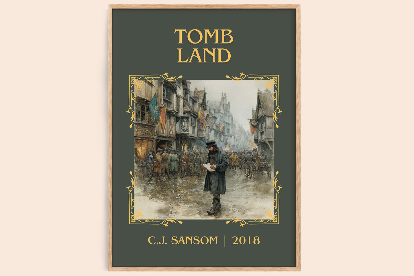 Tombland classic book art book poster by C.J. Sansom – framed literary art print
