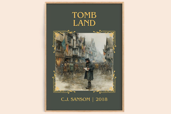 Tombland classic book art book poster by C.J. Sansom – framed literary art print