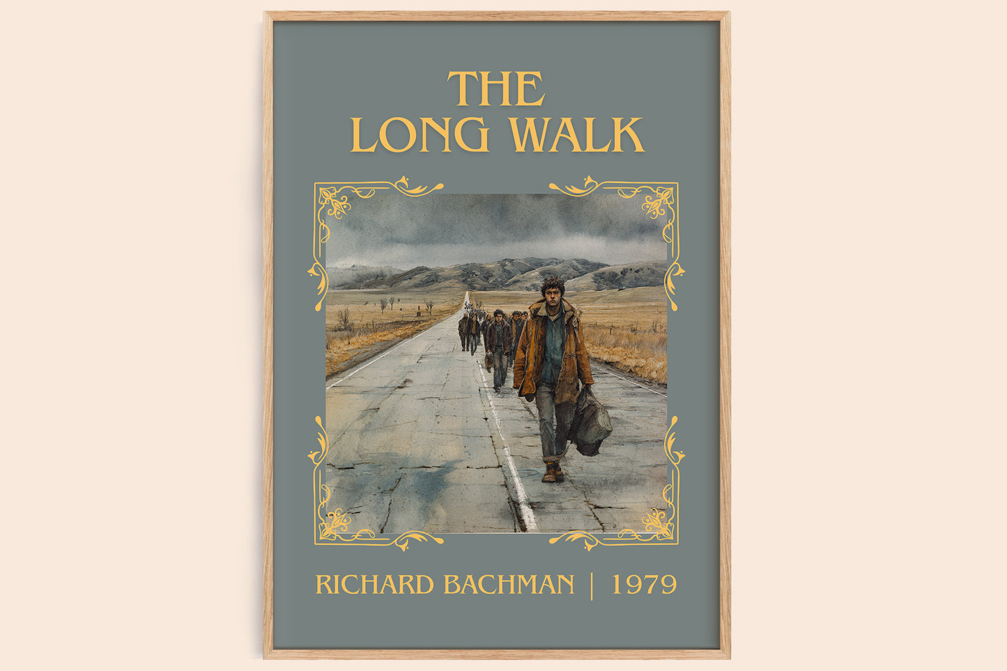 The Long Walk classic book art book poster by Richard Bachman – framed literary art print