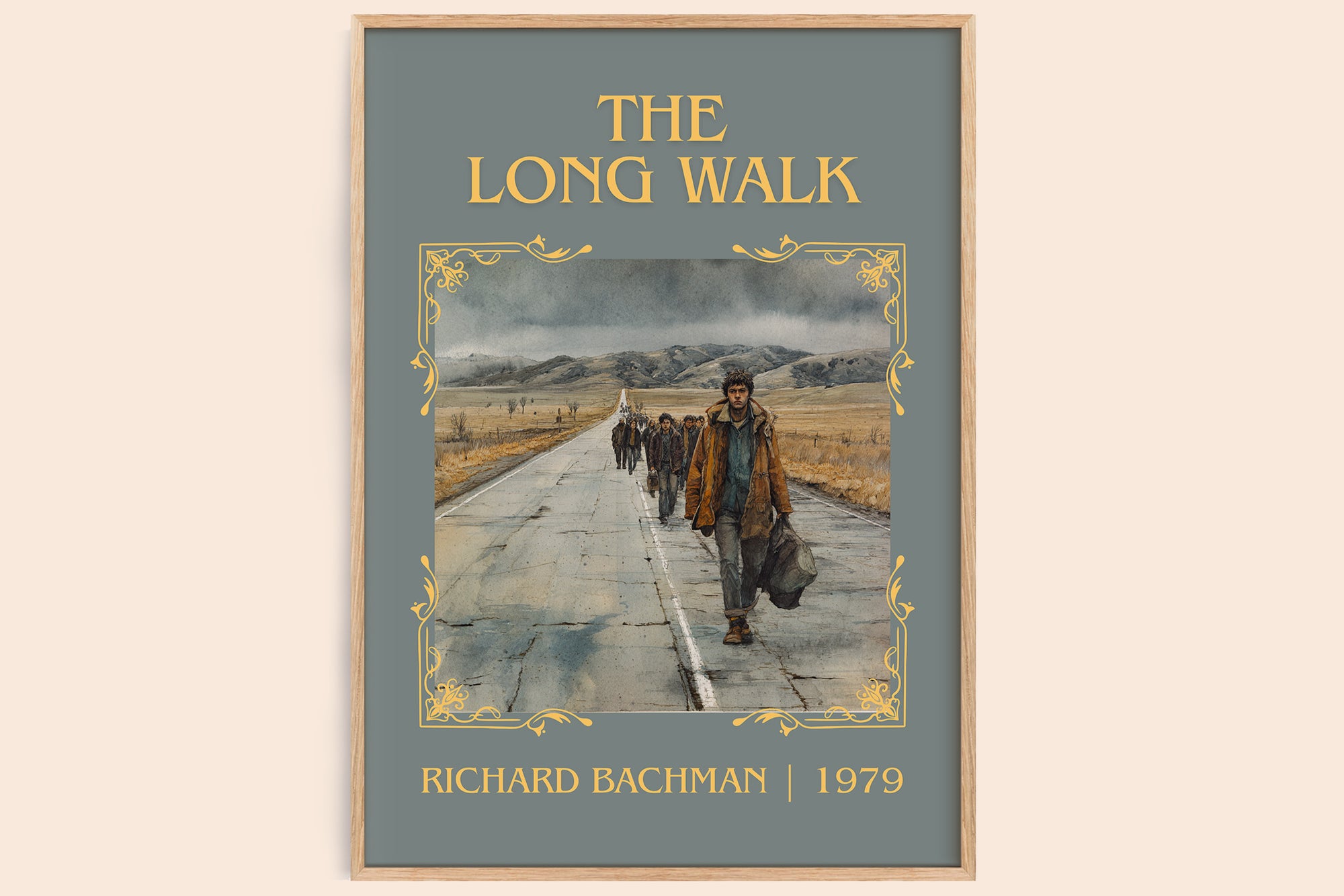 The Long Walk classic book art book poster by Richard Bachman – framed literary art print
