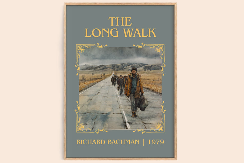 The Long Walk classic book art book poster by Richard Bachman – framed literary art print