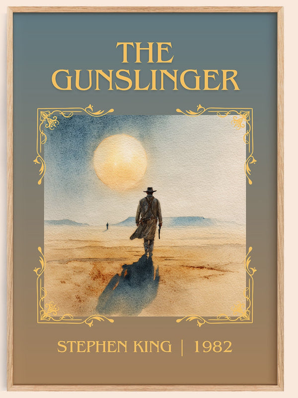 The Gunslinger classic book art book poster by Stephen King – framed literary art print