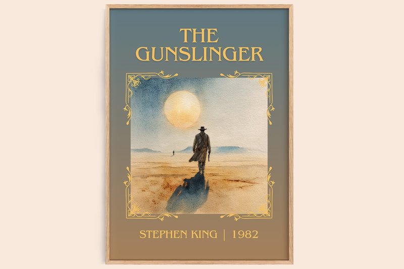 The Gunslinger classic book art book poster by Stephen King – framed literary art print