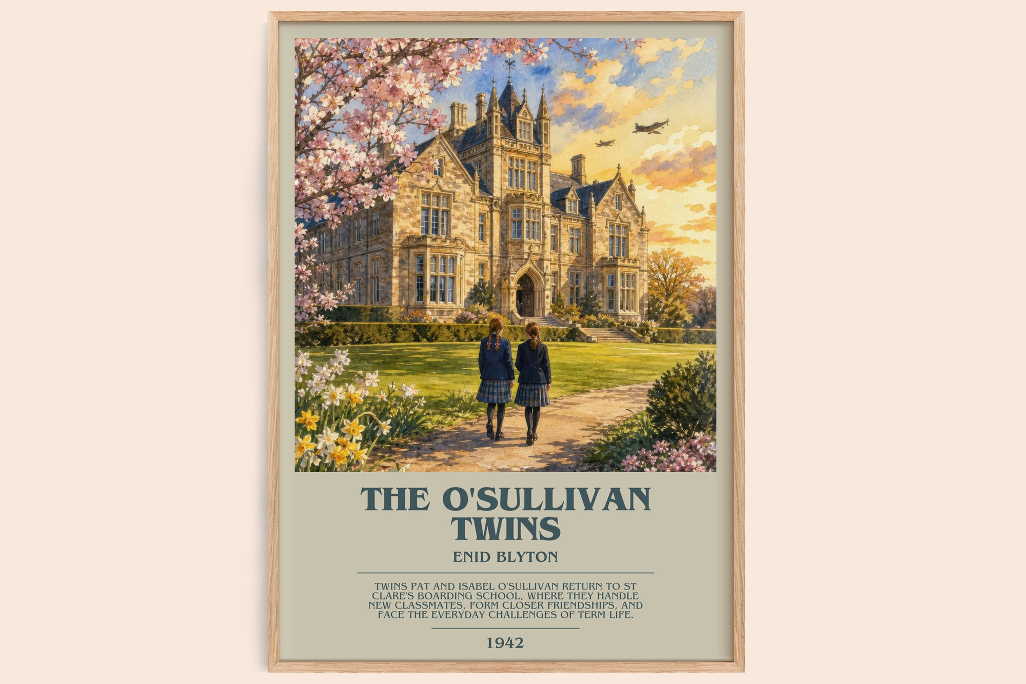 The O'Sullivan Twins bookish book poster by Enid Blyton – framed literary art print