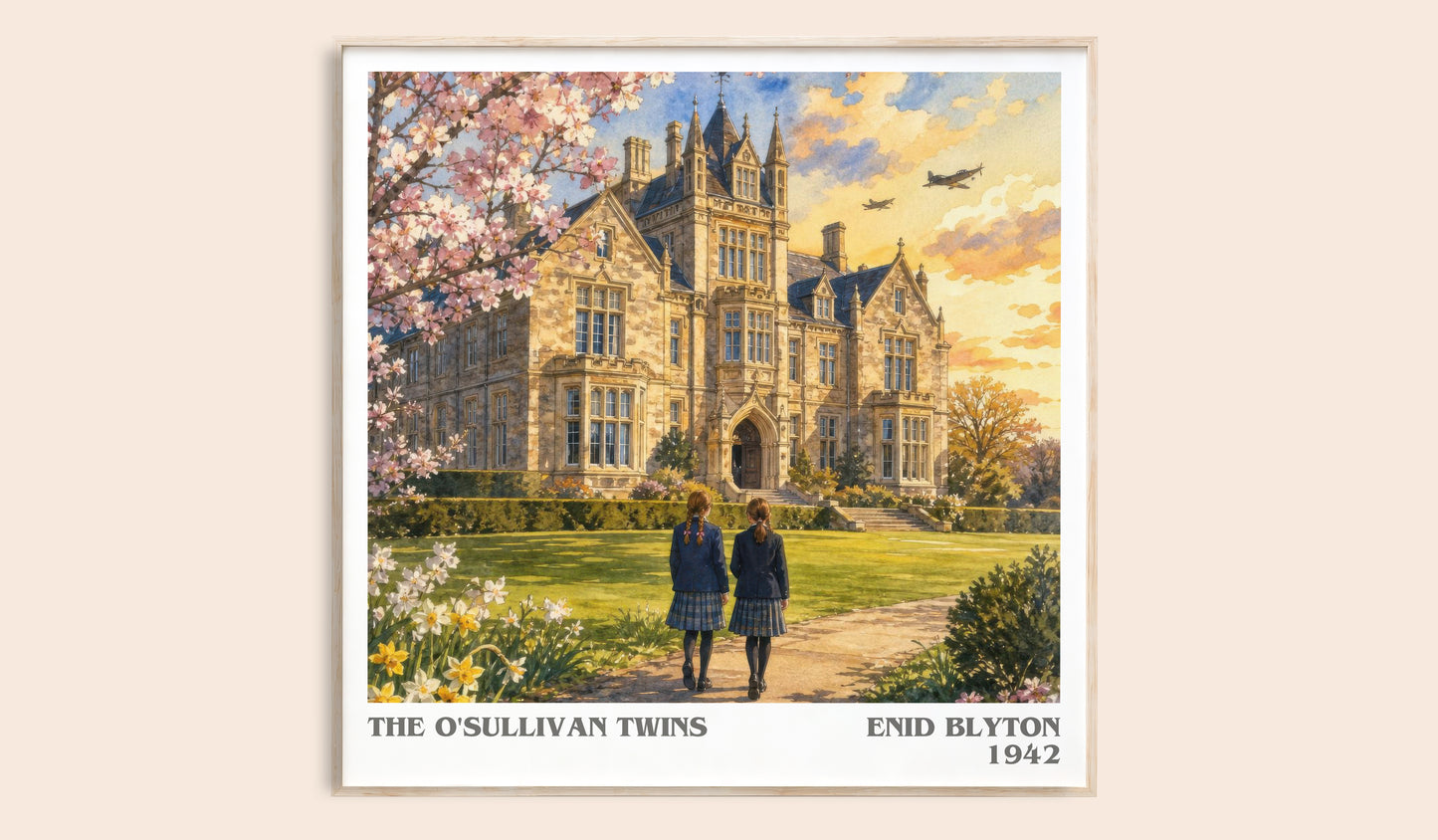 The O'Sullivan Twins literary book poster by Enid Blyton – framed literary art print