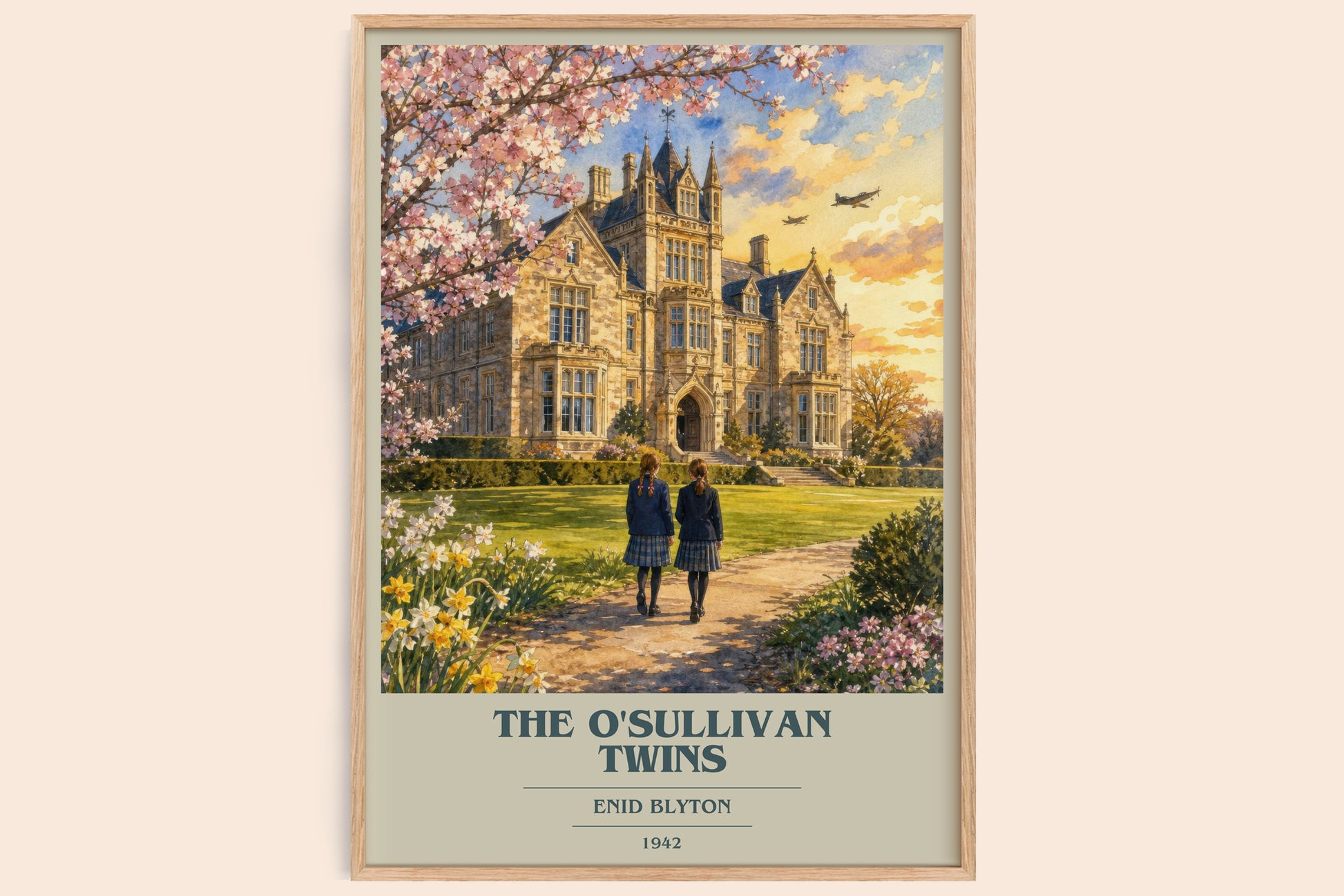 The O'Sullivan Twins book cover book poster by Enid Blyton – framed literary art print