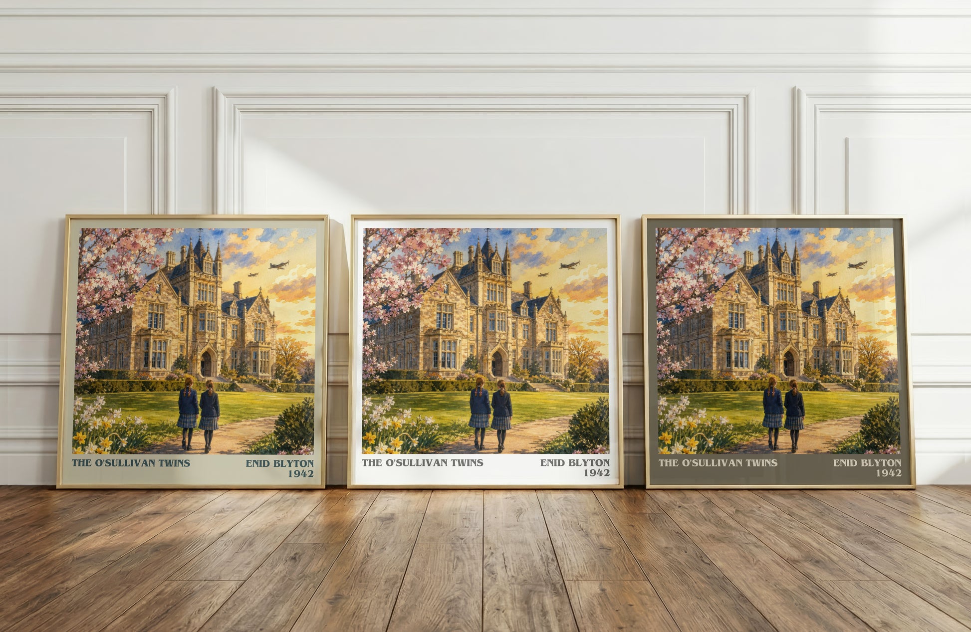 The O'Sullivan Twins literary art print colour and style options – Enid Blyton book art