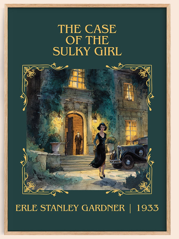 The Case Of The Sulky Girl classic book art book poster by Erle Stanley Gardner – framed literary art print