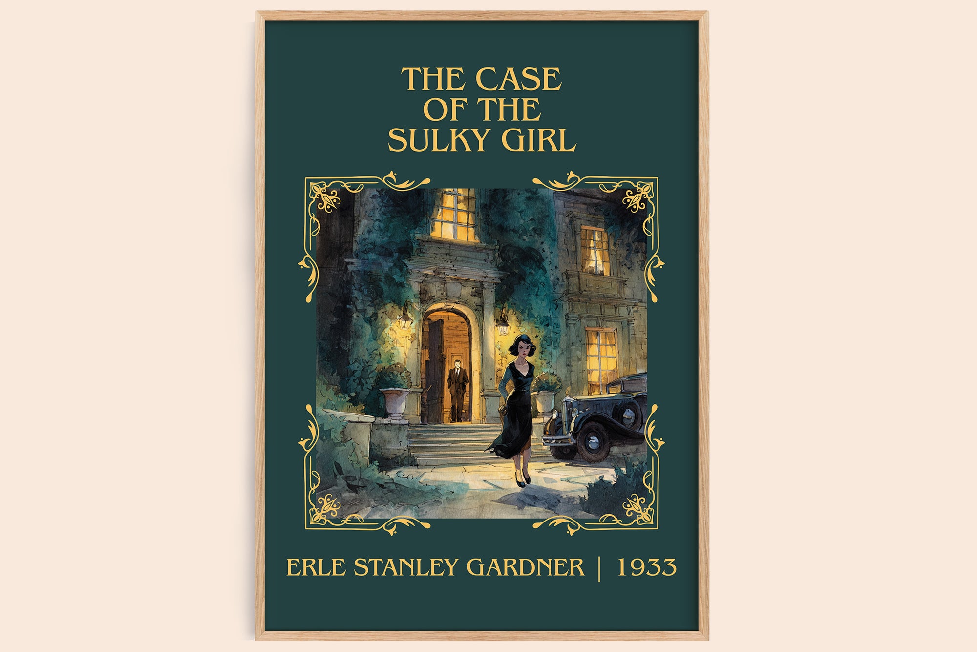 The Case Of The Sulky Girl classic book art book poster by Erle Stanley Gardner – framed literary art print