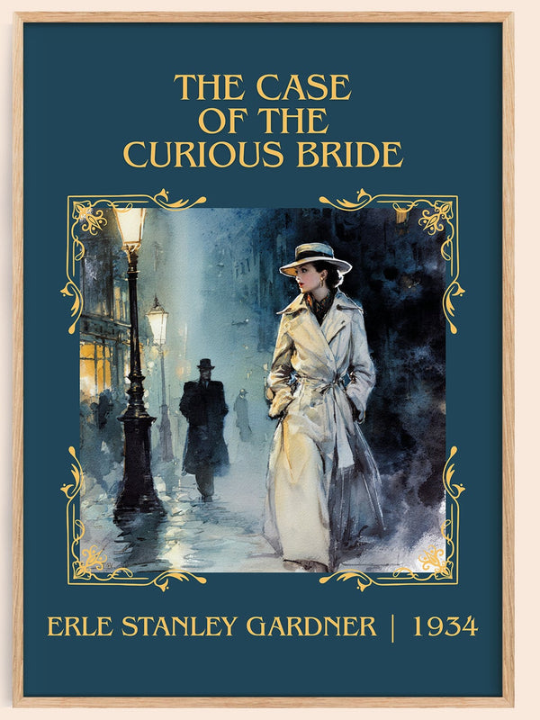 The Case of the Curious Bride classic book art book poster by Erle Stanley Gardner – framed literary art print