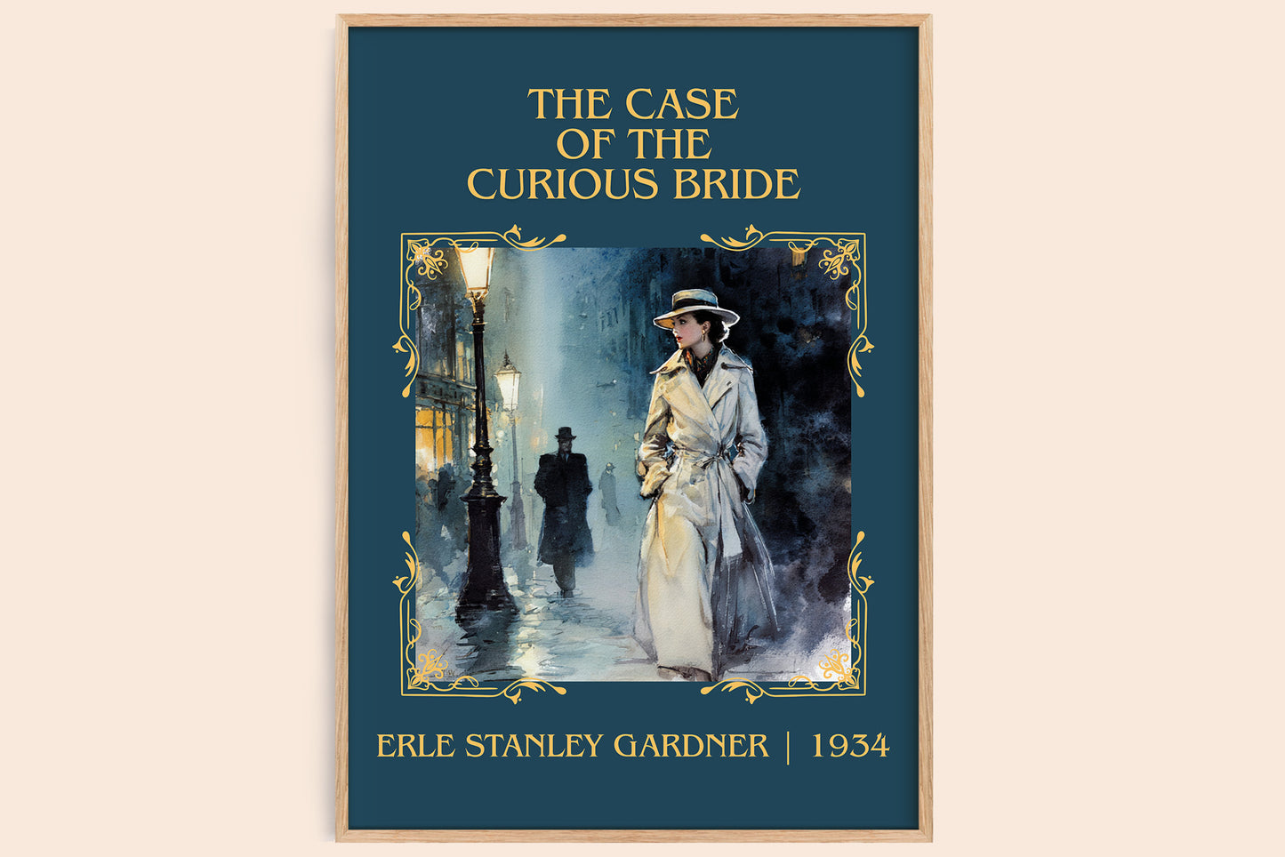 The Case of the Curious Bride classic book art book poster by Erle Stanley Gardner – framed literary art print