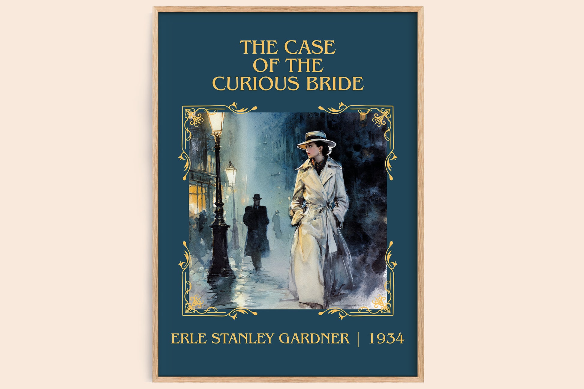 The Case of the Curious Bride classic book art book poster by Erle Stanley Gardner – framed literary art print