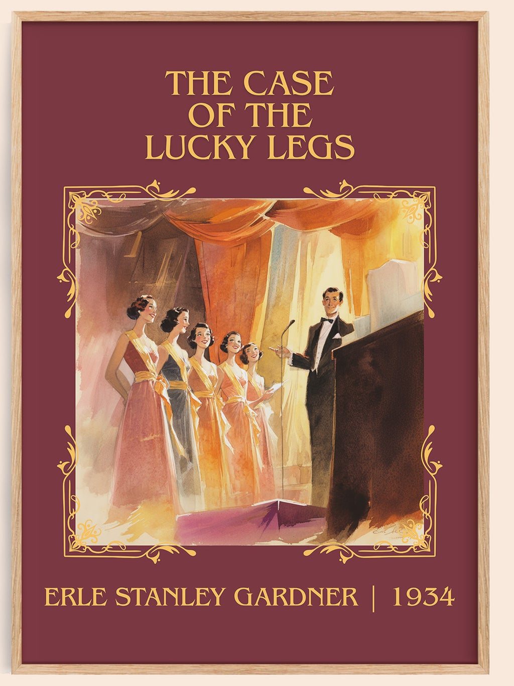 The Case of the Lucky Legs classic book art book poster by Erle Stanley Gardner – framed literary art print