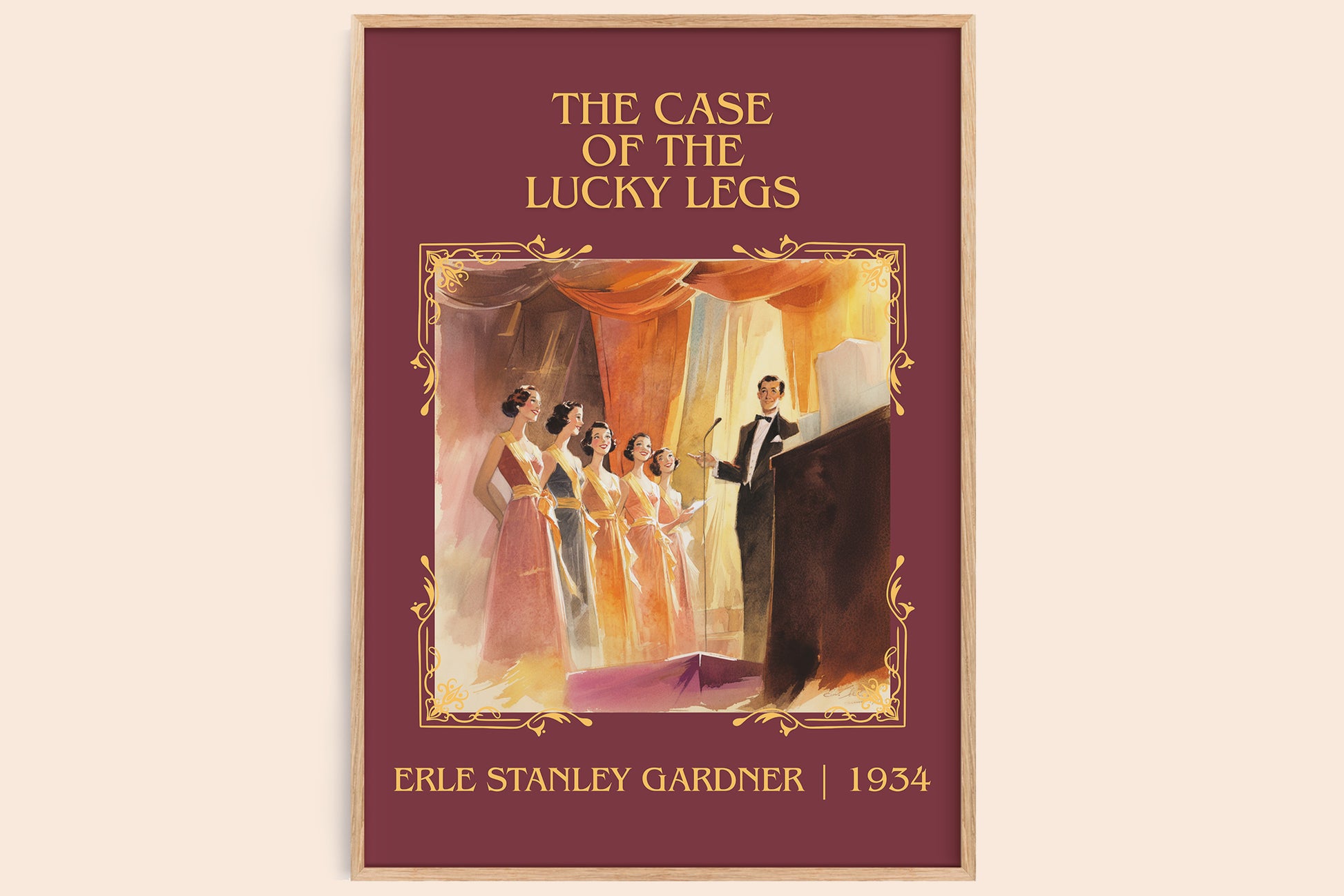 The Case of the Lucky Legs classic book art book poster by Erle Stanley Gardner – framed literary art print
