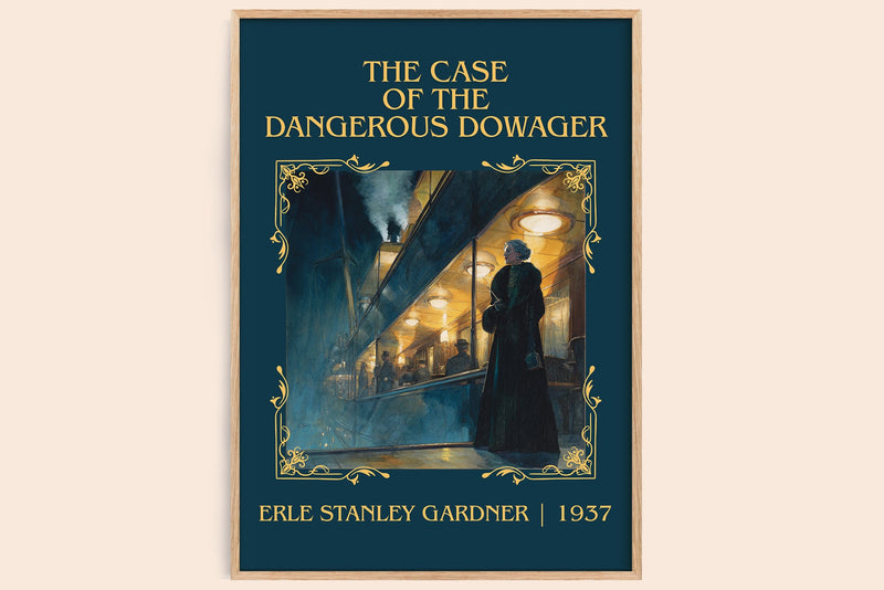 The Case Of The Dangerous Dowager classic book art book poster by Erle Stanley Gardner – framed literary art print