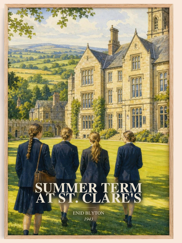 Summer Term At St. Clare'S Book Watercolour Illustration by E. Blyton