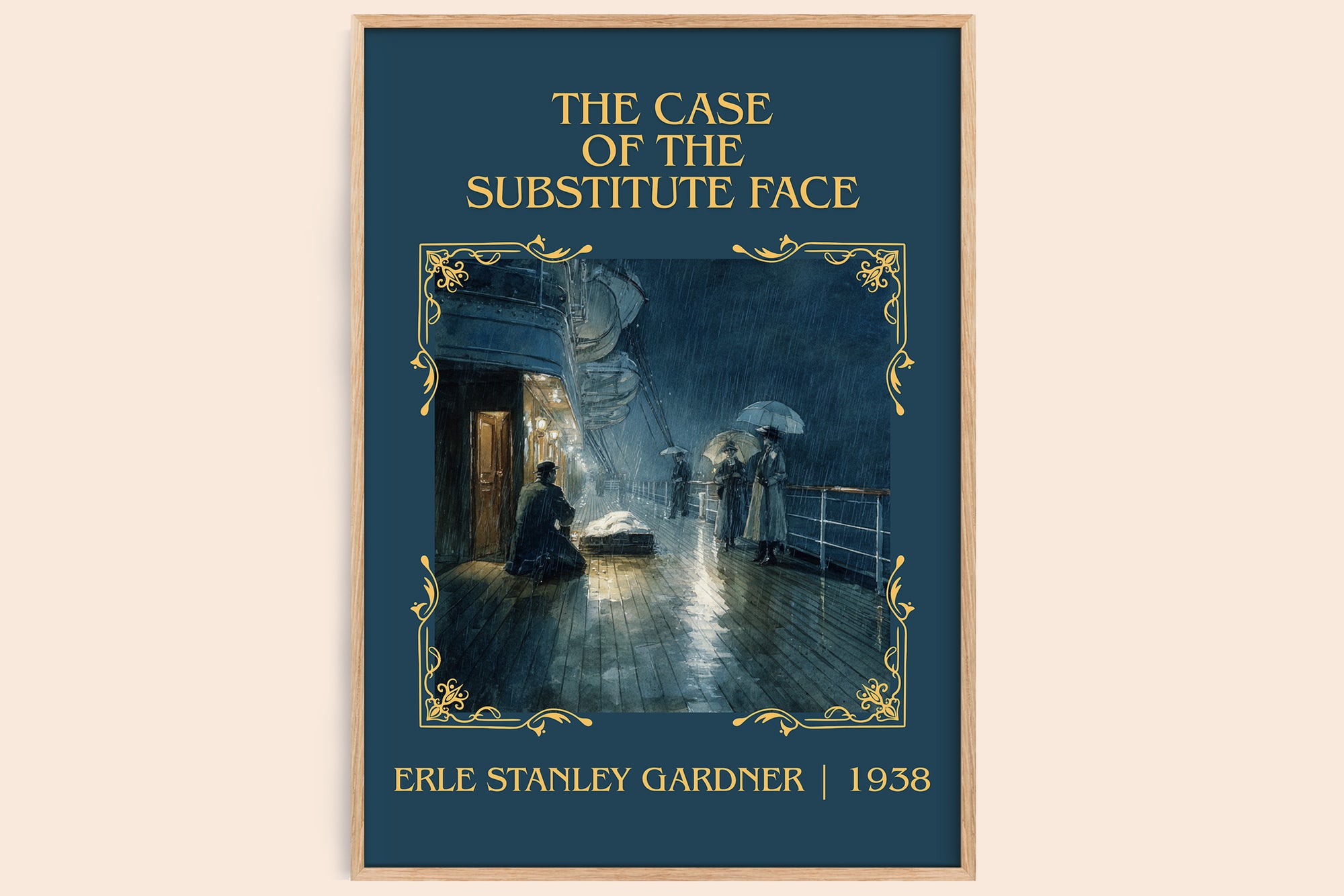 The Case of the Substitute Face classic book art book poster by Erle Stanley Gardner – framed literary art print