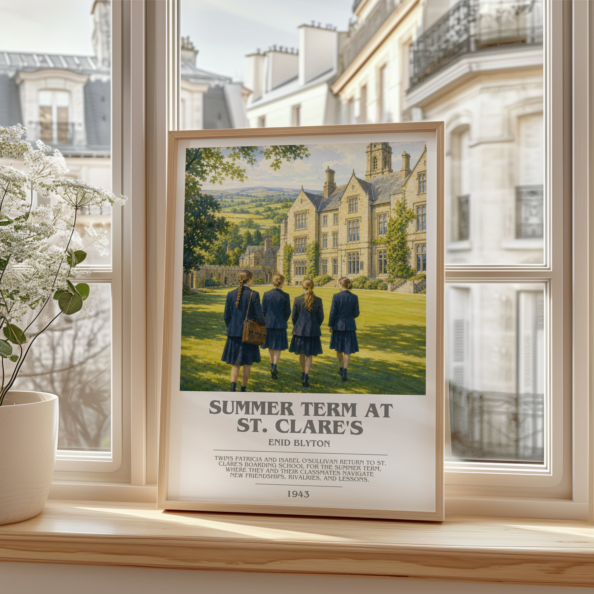 Summer Term At St. Clare'S bookish poster colour and style options – Enid Blyton book art