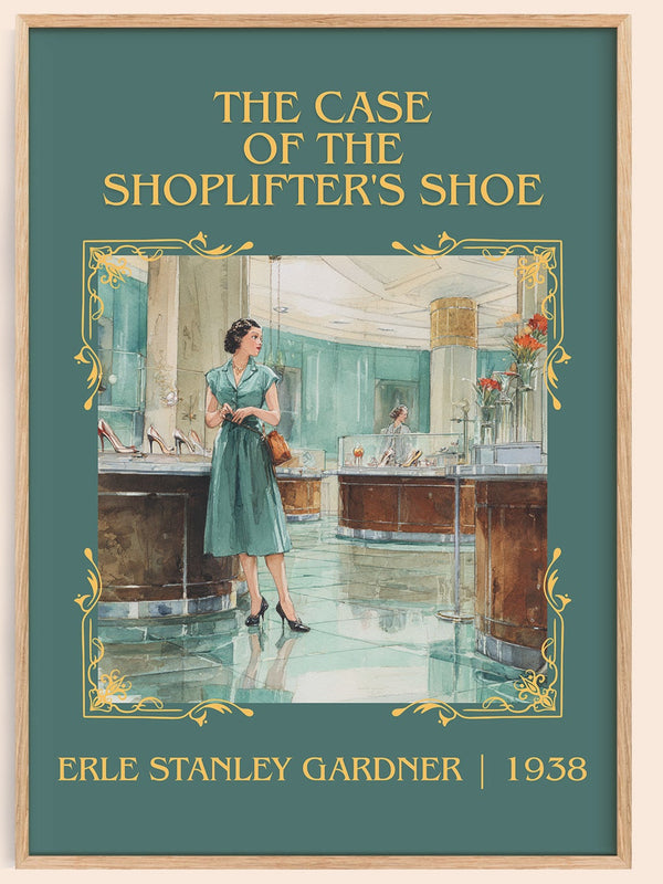 The Case of the Shoplifter's Shoe classic book art book poster by Erle Stanley Gardner – framed literary art print