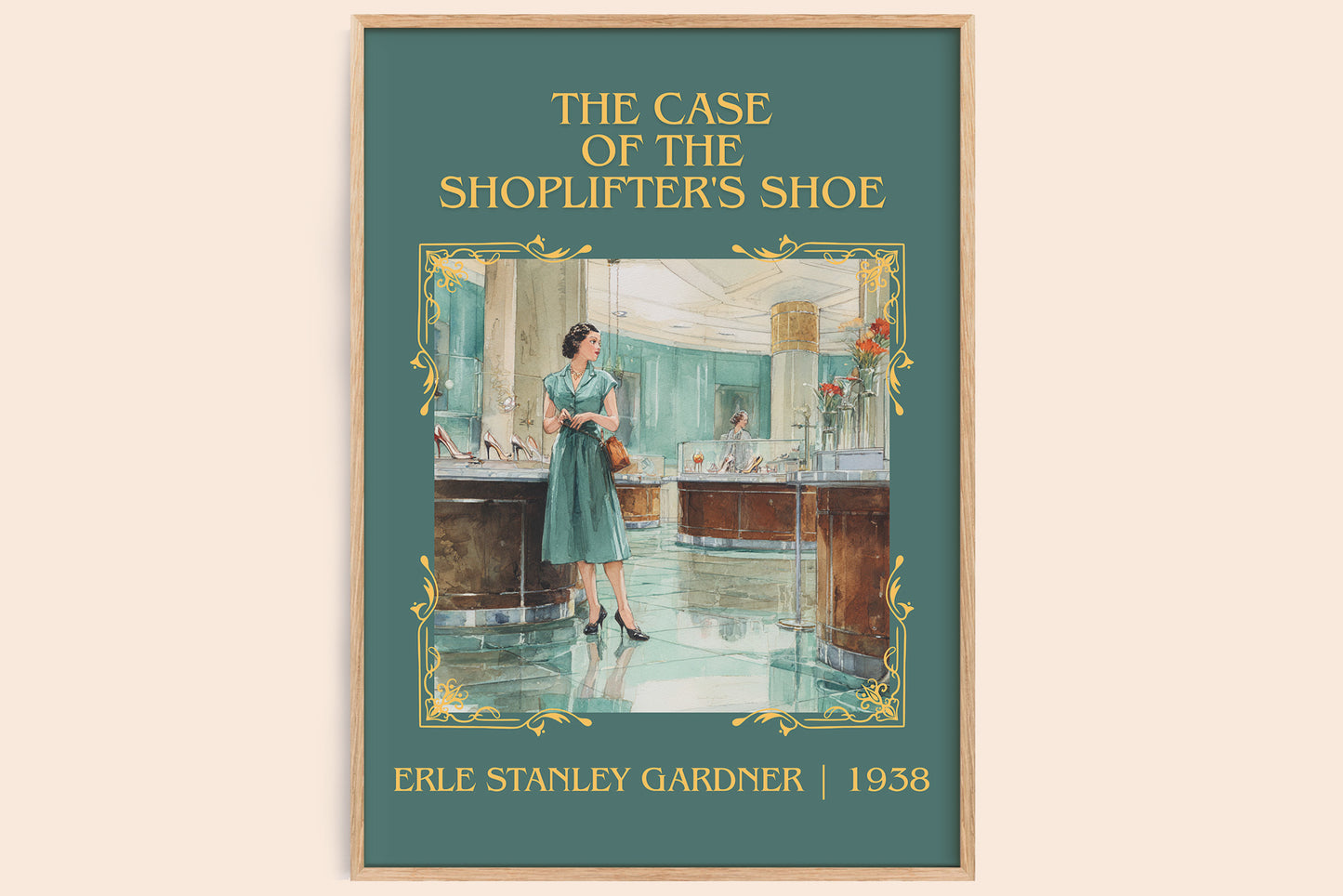The Case of the Shoplifter's Shoe classic book art book poster by Erle Stanley Gardner – framed literary art print