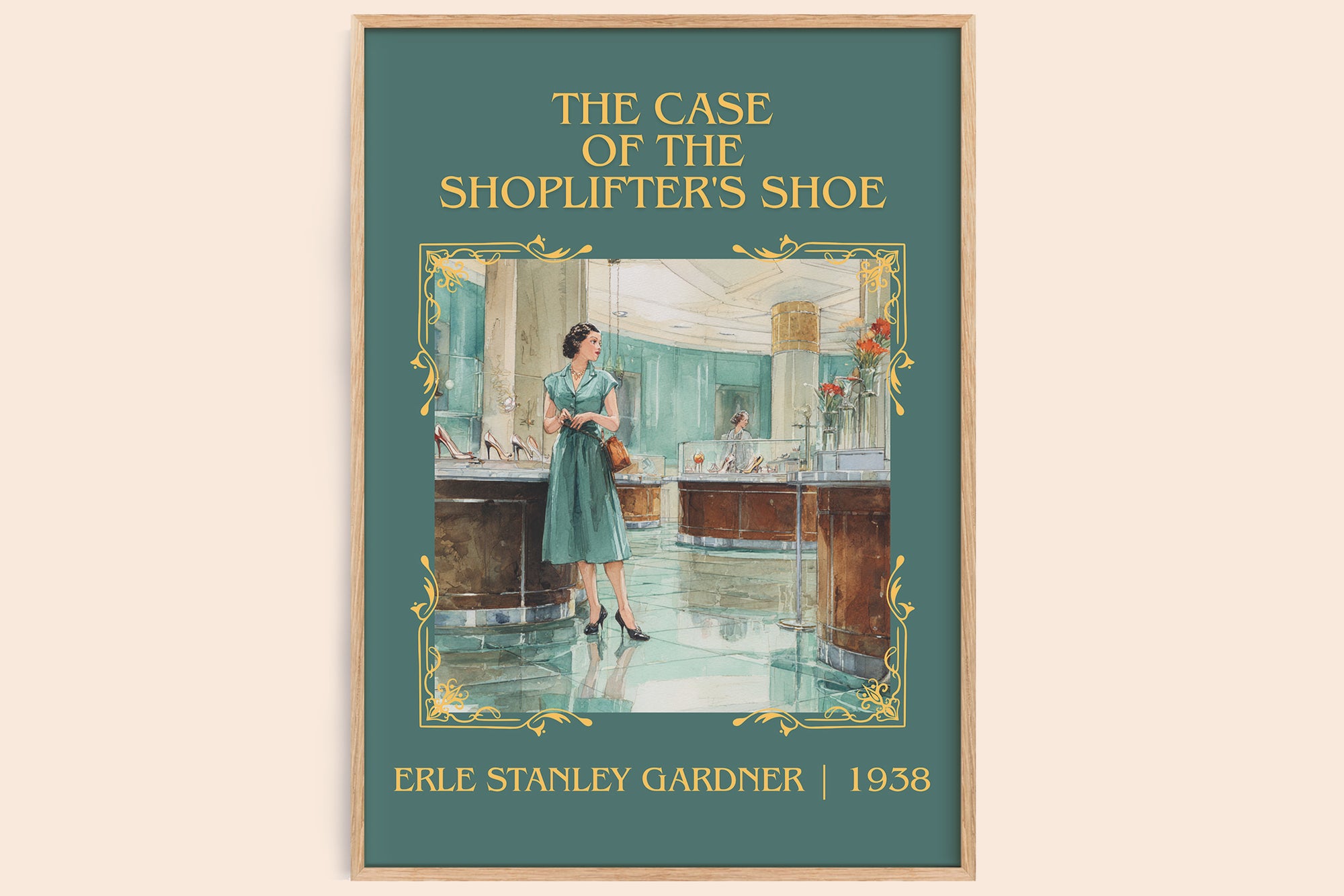 The Case of the Shoplifter's Shoe classic book art book poster by Erle Stanley Gardner – framed literary art print