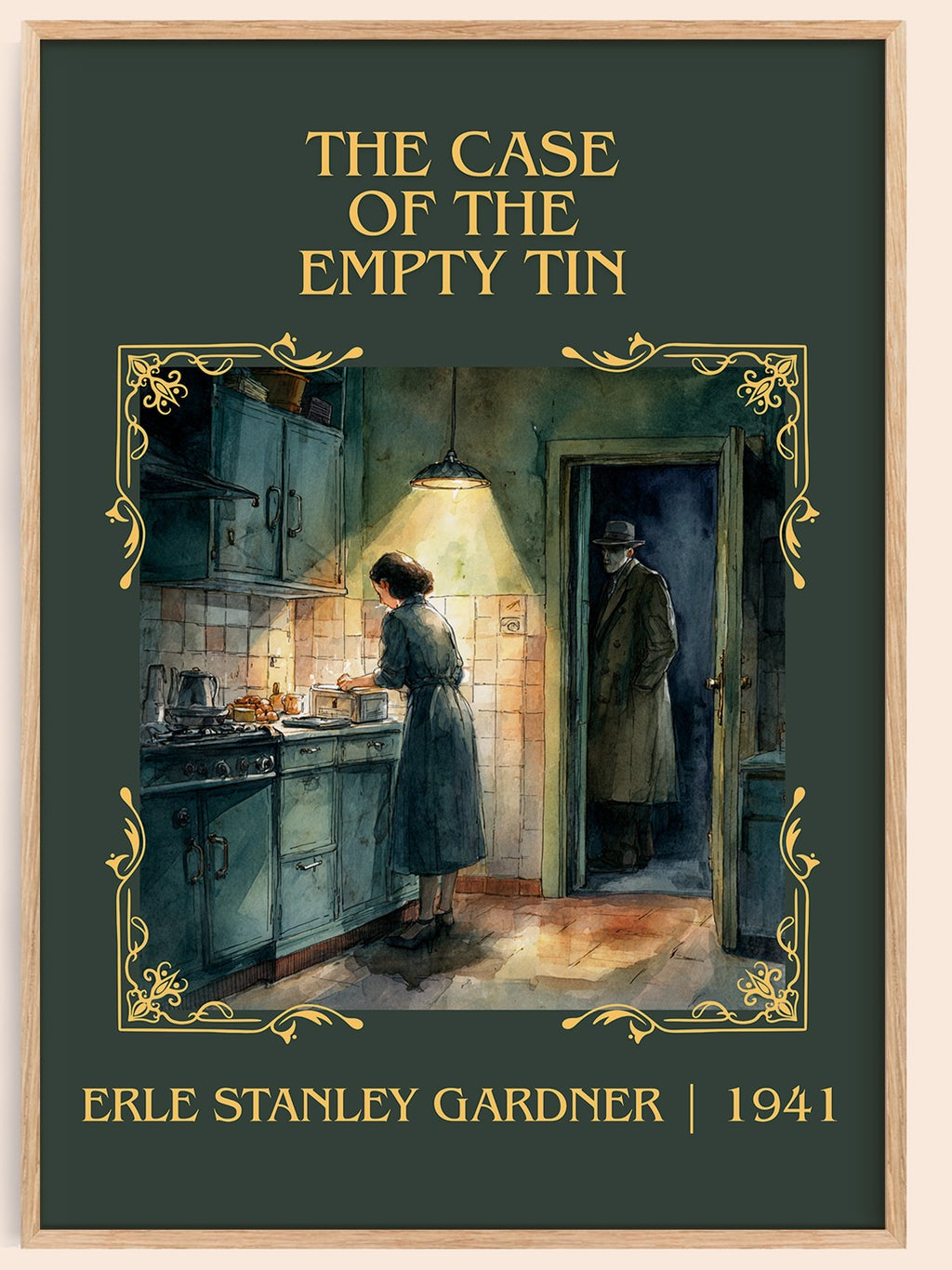 The Case of the Empty Tin classic book art book poster by Erle Stanley Gardner – framed literary art print