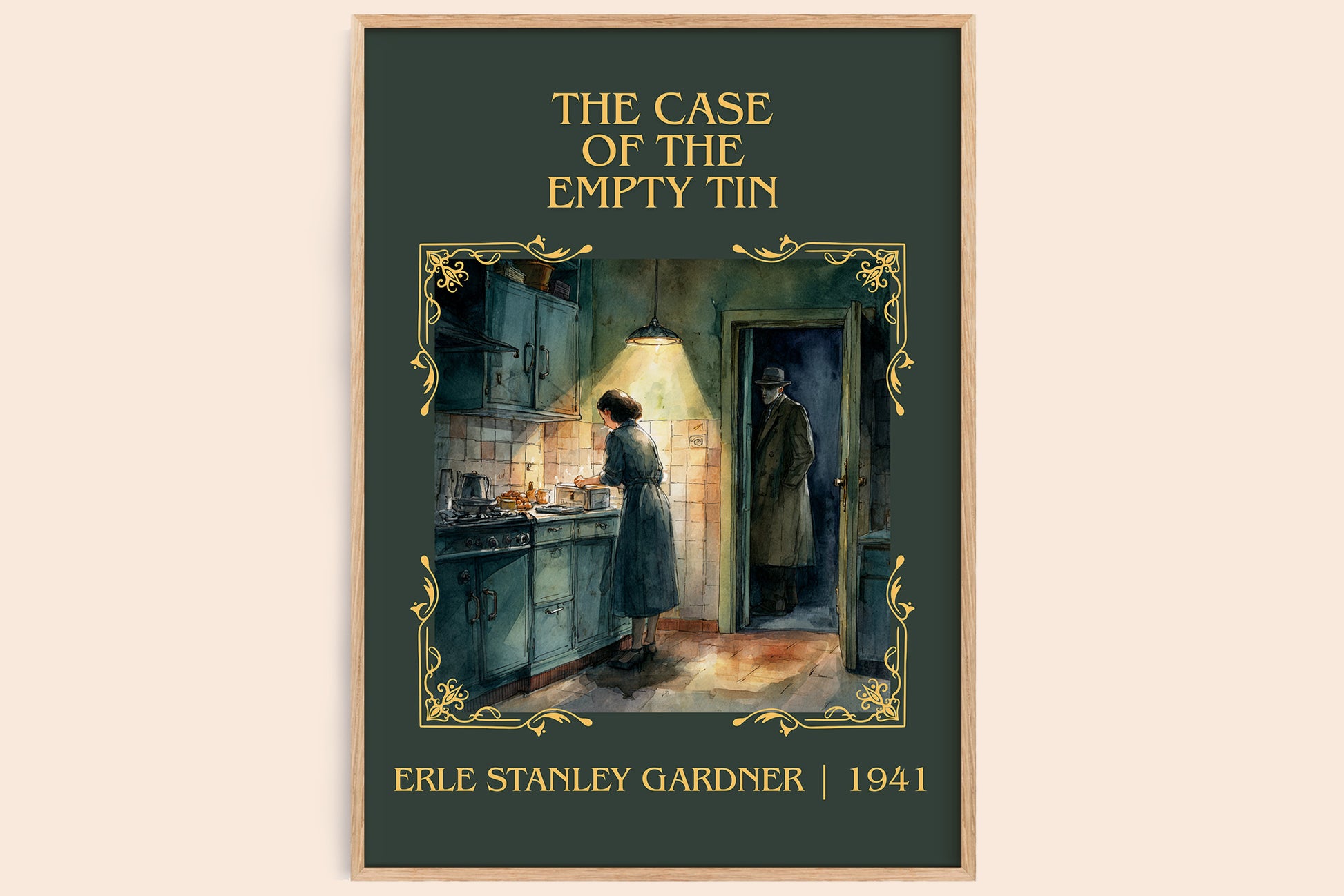 The Case of the Empty Tin classic book art book poster by Erle Stanley Gardner – framed literary art print