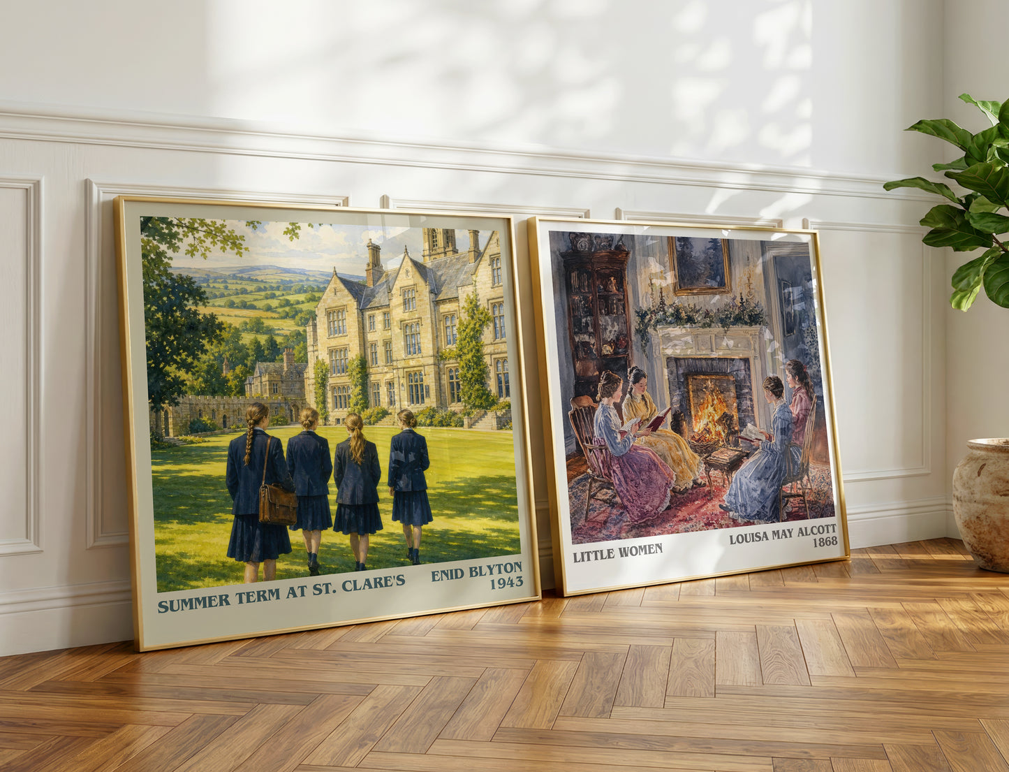 Summer Term At St. Clare'S literary print on bookshelf – Enid Blyton fan gift