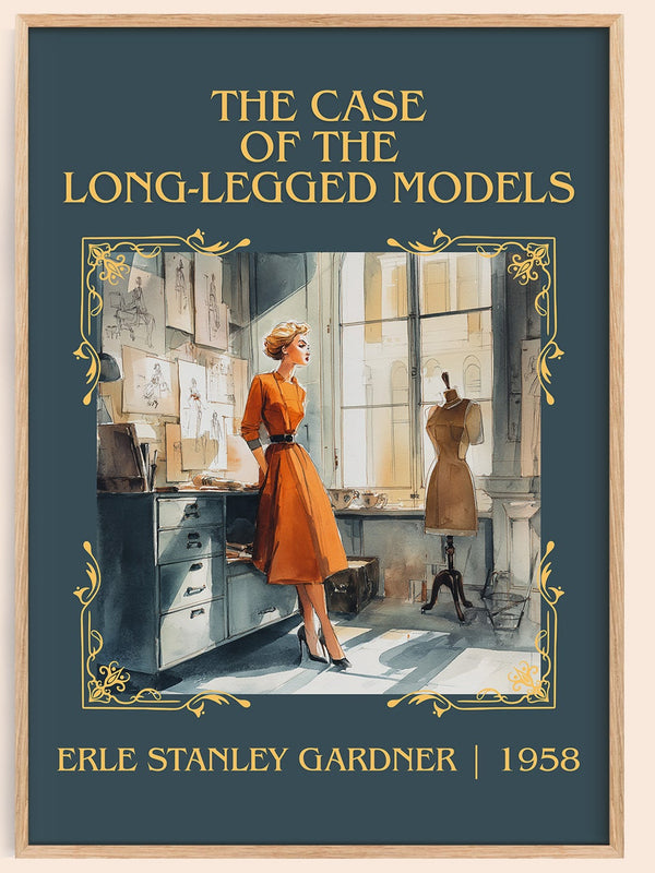 The Case of the Long-legged Models classic book art book poster by Erle Stanley Gardner – framed literary art print