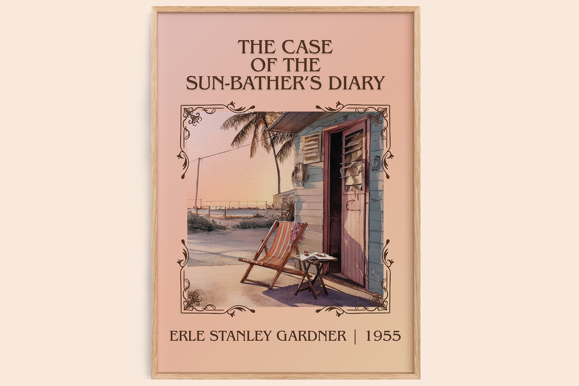 The Case of the Sun Bather's Diary classic book art book poster by Erle Stanley Gardner – framed literary art print
