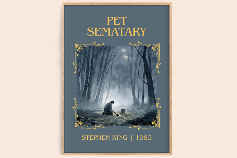 Pet Sematary classic book art book poster by Stephen King – framed literary art print