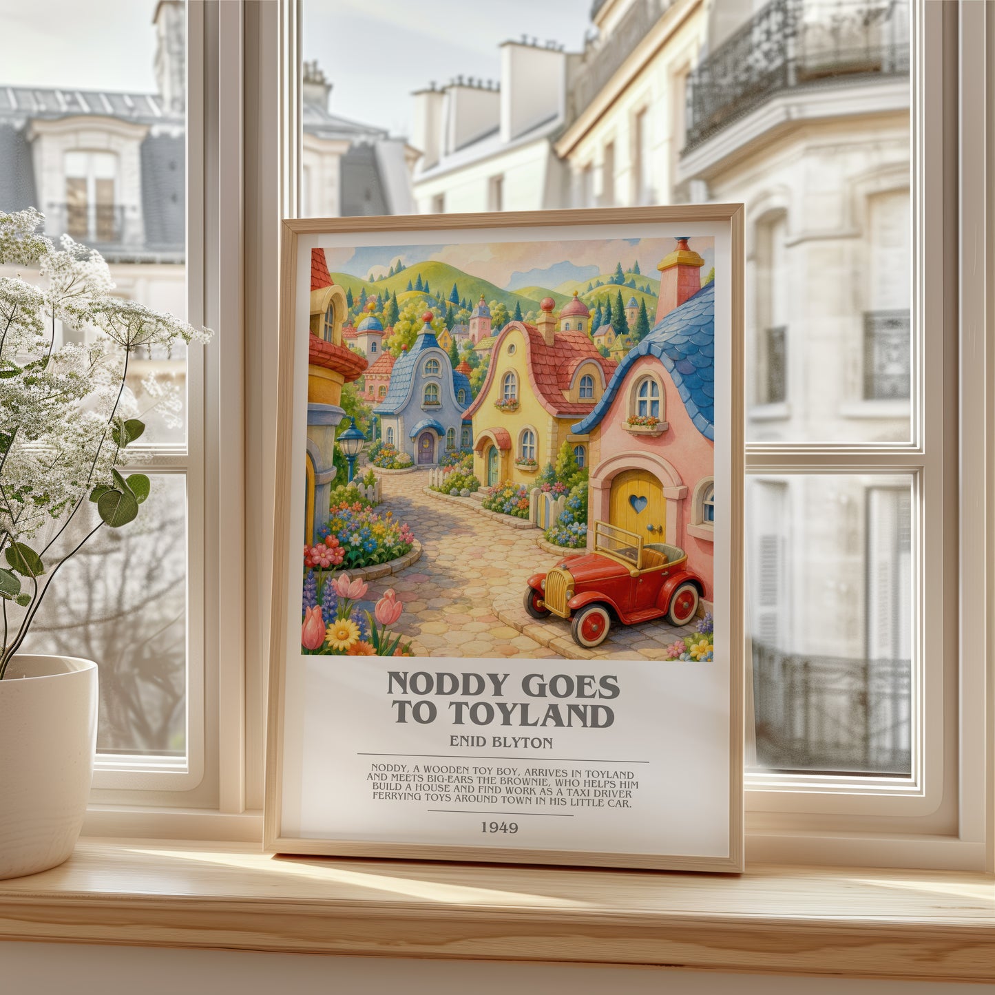 Noddy Goes To Toyland bookish poster colour and style options – Enid Blyton book art